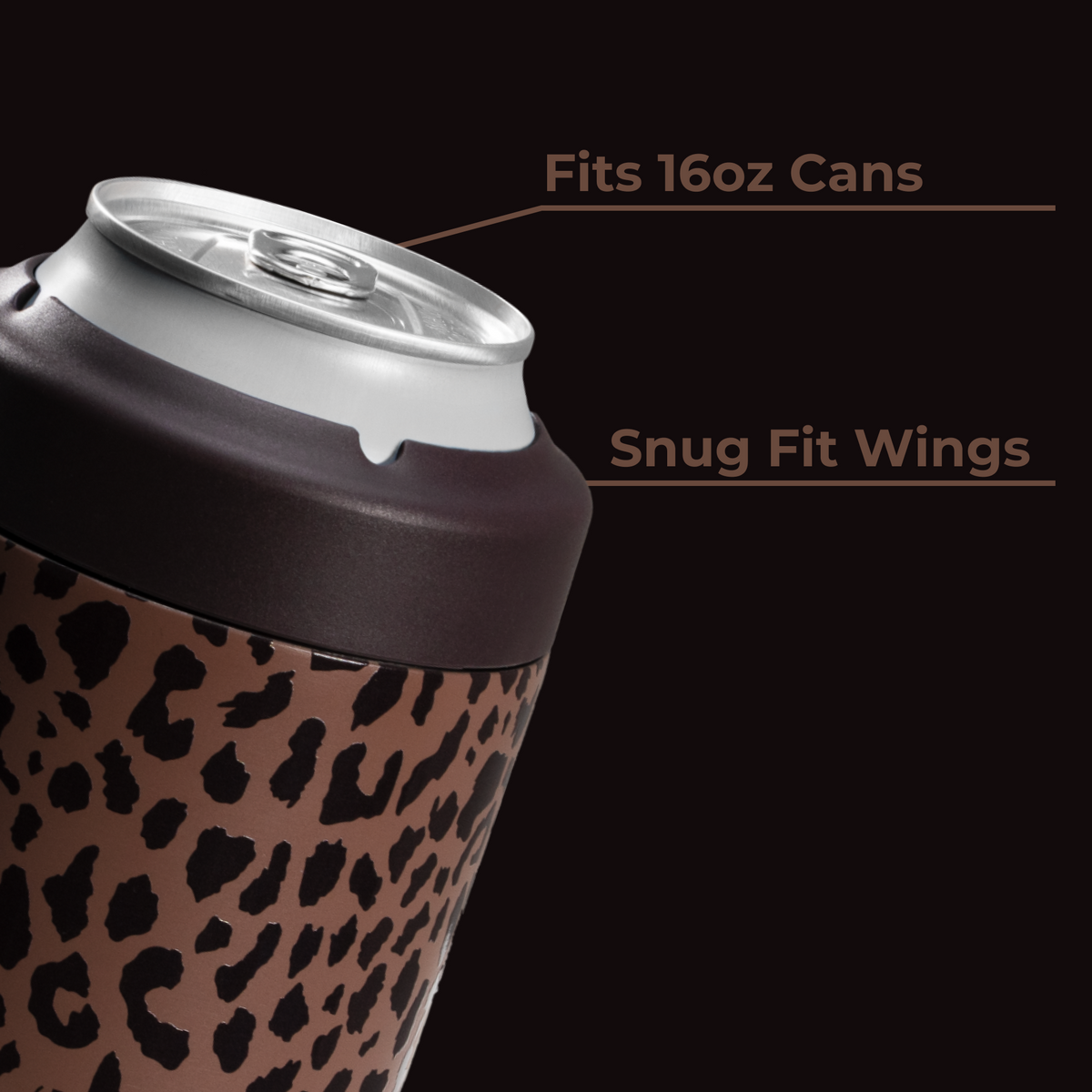 Brown Leopard - Standard 16oz Can Cooler Can Cooler (16oz)