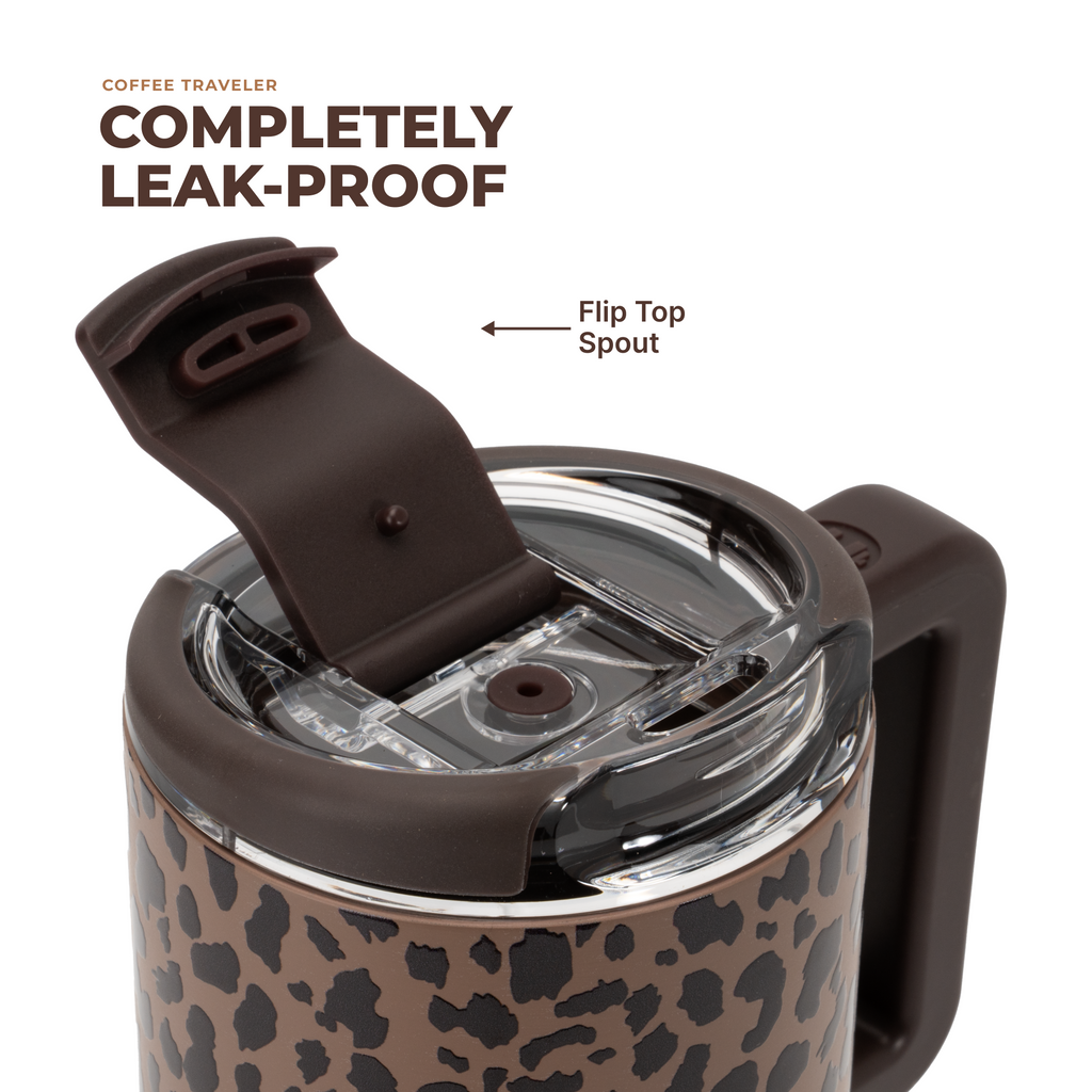 Brown Leopard - Coffee Traveler 20oz